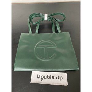 TELFAR Shopping Bag Medium Dark Olive Vegan Leather New Authentic Green